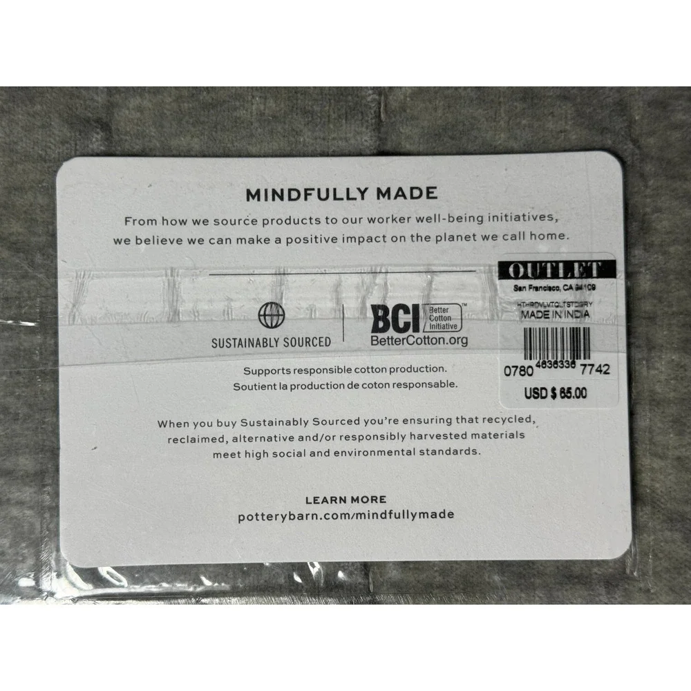 Pottery Barn Hudson Heathered Velvet Sham Standard - Heathered Gray - 26x20
